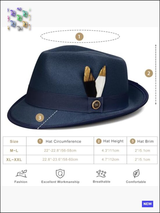 Unisex Short Brim Trilby Fedora Hat with Feather Classic Dress Panama Hat